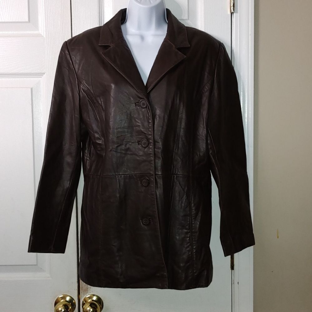 Adler collection realnz lambskin brown leather jacket  Sz M